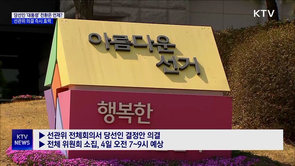 선관위 의결 즉시 임기 시작···군 통수권 자동 이양