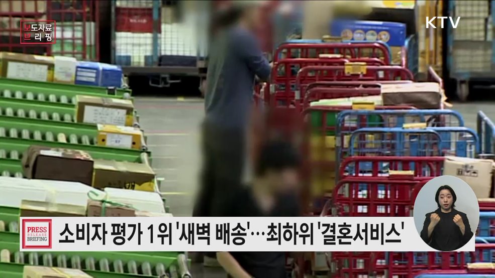 소비자가 평가한 40개 소비시장 점수는 새벽 배송 시장 '최고점'