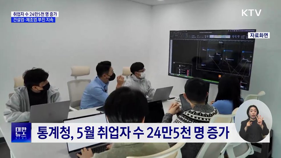 5월 취업자 수 24만5천 명↑···제조업·건설업 부진