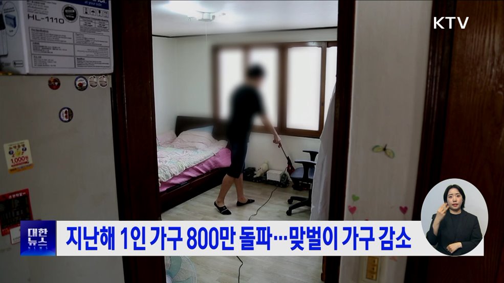 지난해 1인 가구 800만 돌파···맞벌이 가구 감소