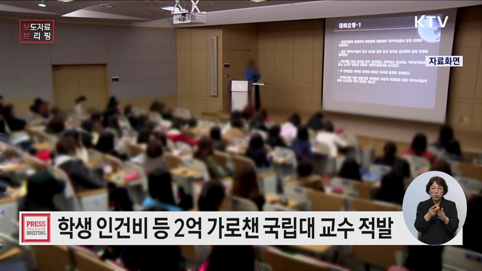 수년간 학생들의 인건비와 연구수당 가로챈 국립대 교수 적발