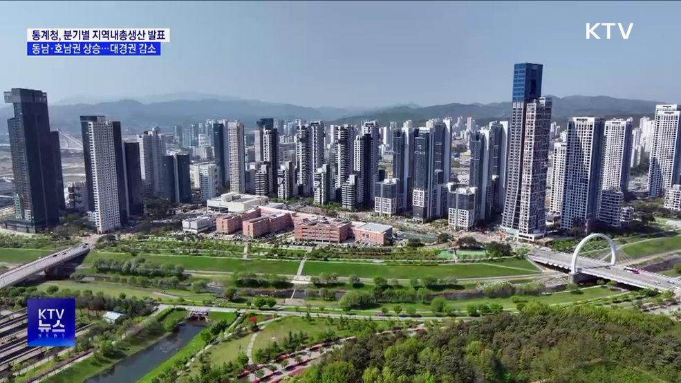 지역내총생산 분기별 통계 '첫 발표'···대경권 감소