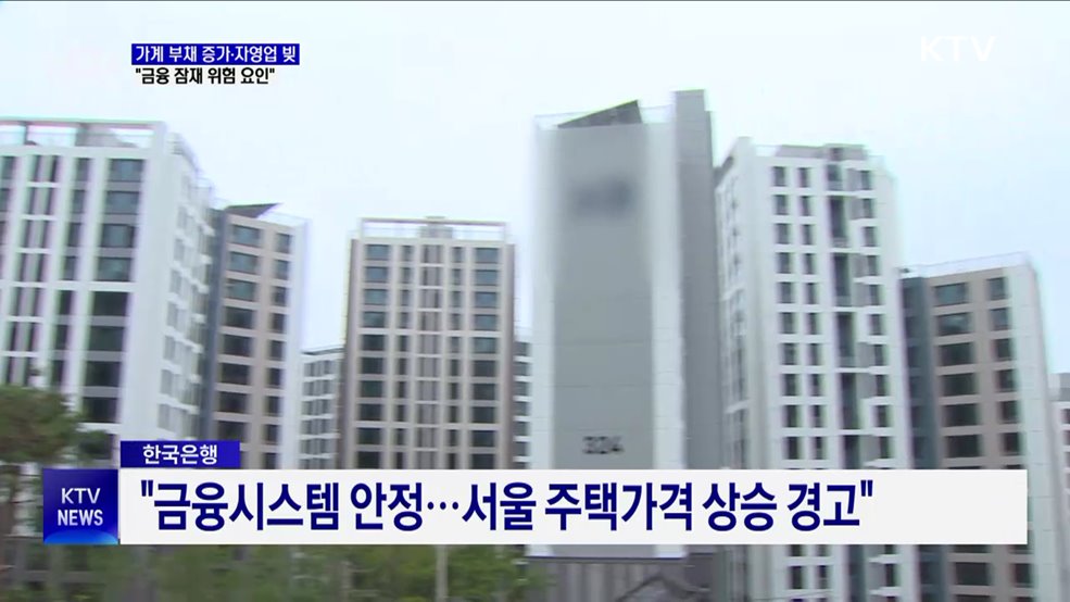 한은 "가계 부채 증가·자영업 빚, 금융 잠재 위험 요인"