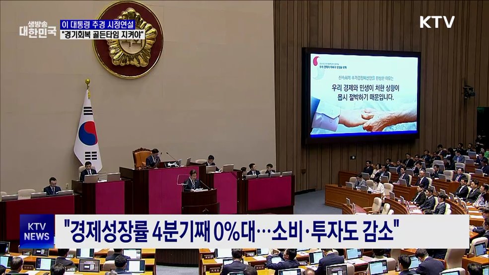 이 대통령, 첫 시정연설···"경기회복 골든타임 지켜야"