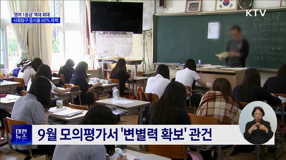 6월 모의평가 '영어 1등급' 역대 최대···'사탐런' 증가