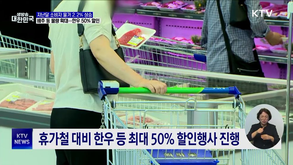 먹거리 물가 '들썩'···한우 50% 할인·배추 등 공급 확대