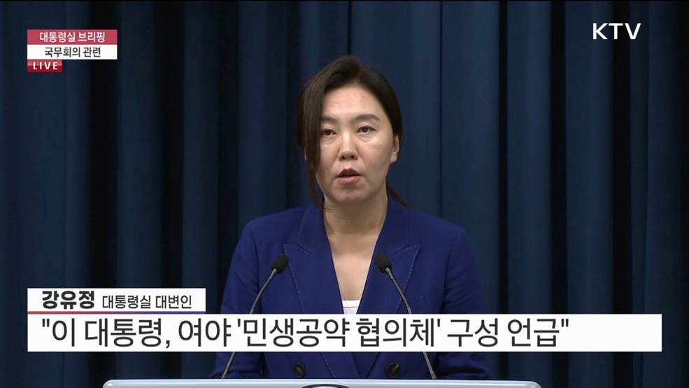 대통령실 브리핑 - 국무회의 관련 (25. 07. 08. 13시)