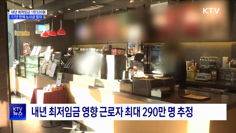 내년 최저임금 1만320원···17년 만에 노사공 합의