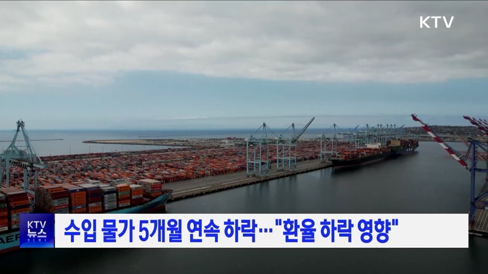 수입 물가 5개월 연속 하락···"환율 하락 영향"