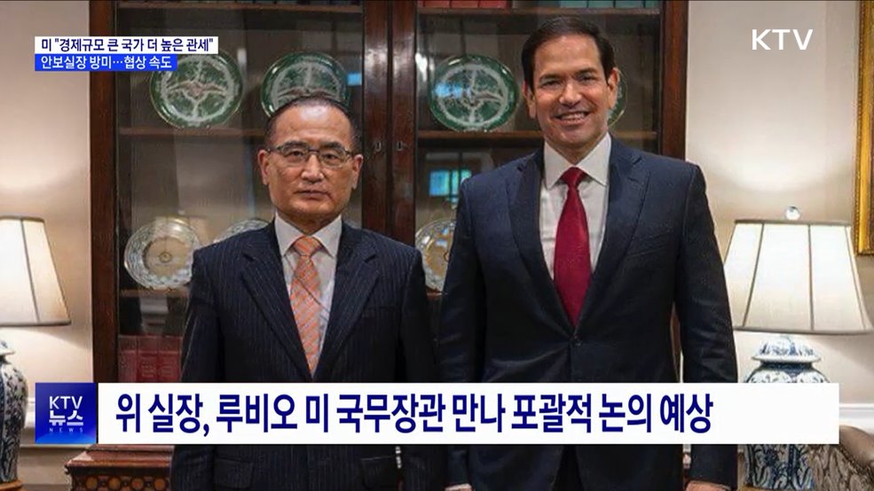 러트닉 "기본관세 10% 유지"···위성락 실장 방미 '협상 속도'