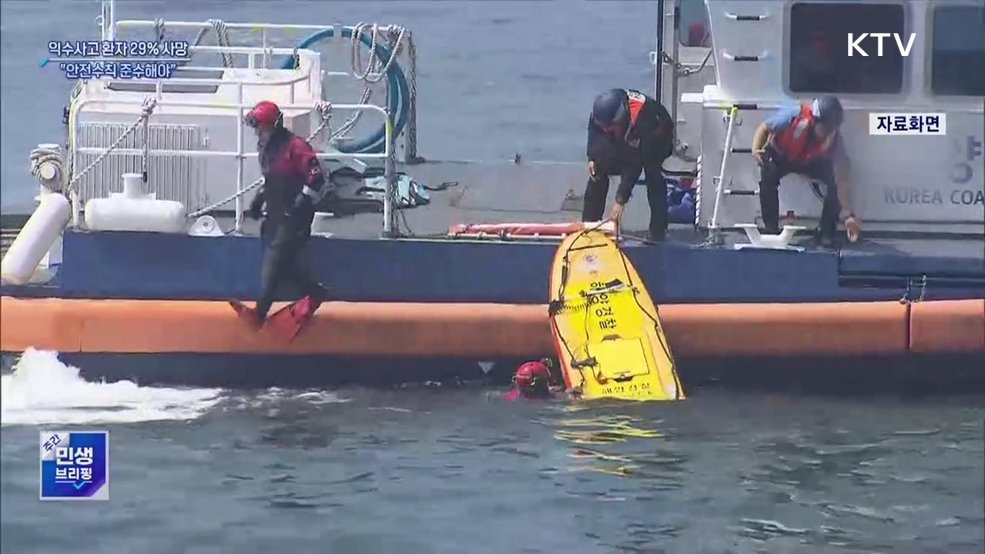 익수사고 환자 29% 사망···"안전수칙 준수해야"