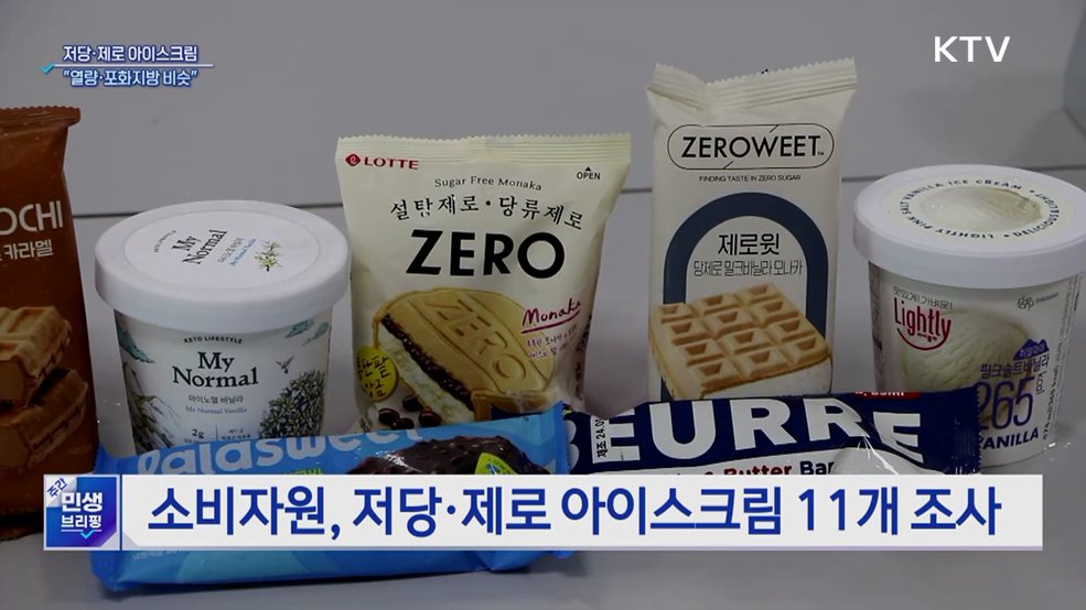 저당 아이스크림의 배신···"열량·포화지방 비슷"