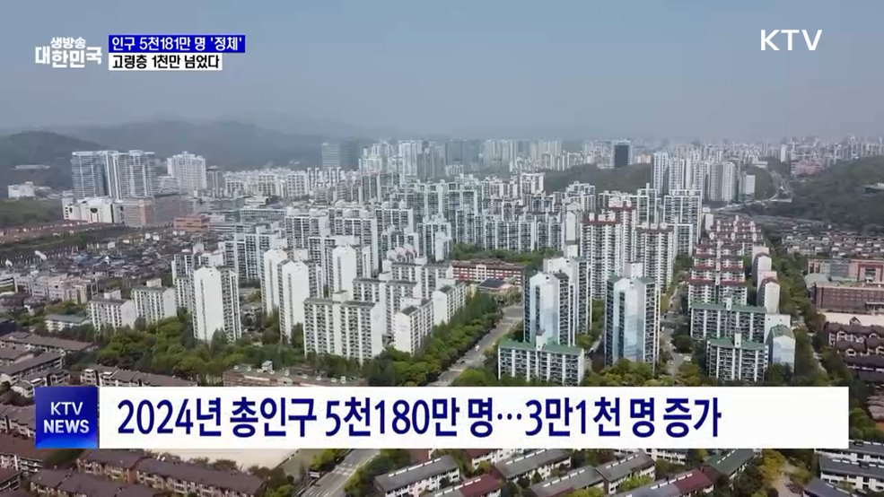 인구 5천181만 명 '정체 흐름'···고령층 1천만 넘어