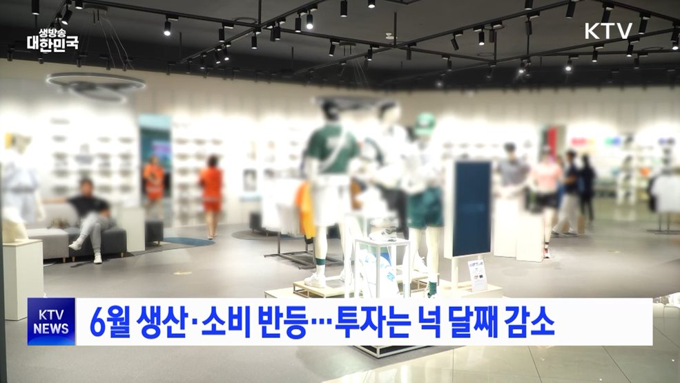 6월 생산·소비 반등···투자는 넉 달째 감소