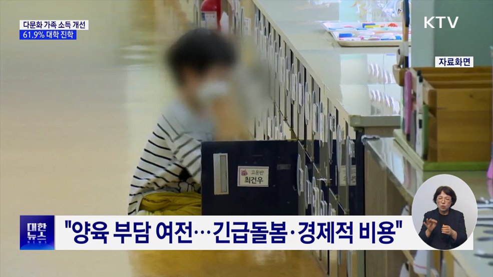 다문화 가족 소득·정착 기간 개선···10명 중 6명 대학 진학