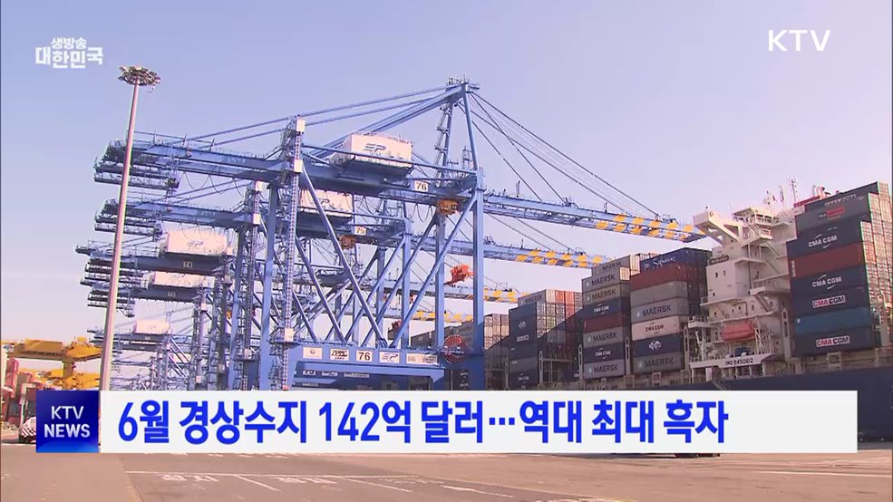 6월 경상수지 142억 달러···역대 최대 흑자