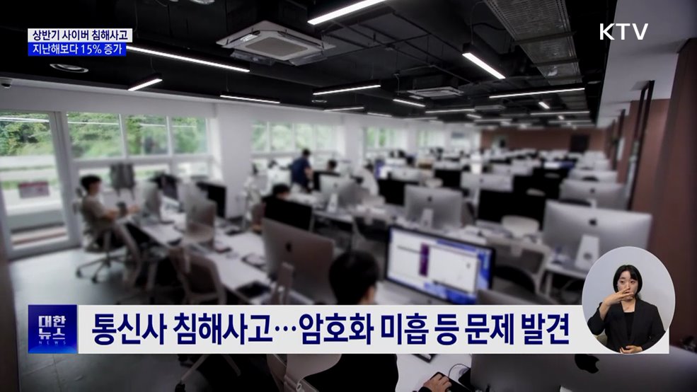 상반기 사이버 침해사고 15% 증가···SKT·예스24 포함