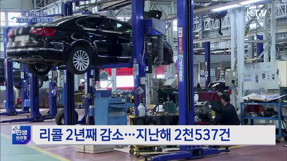 리콜 2년째 감소···자동차는 22.4% 증가