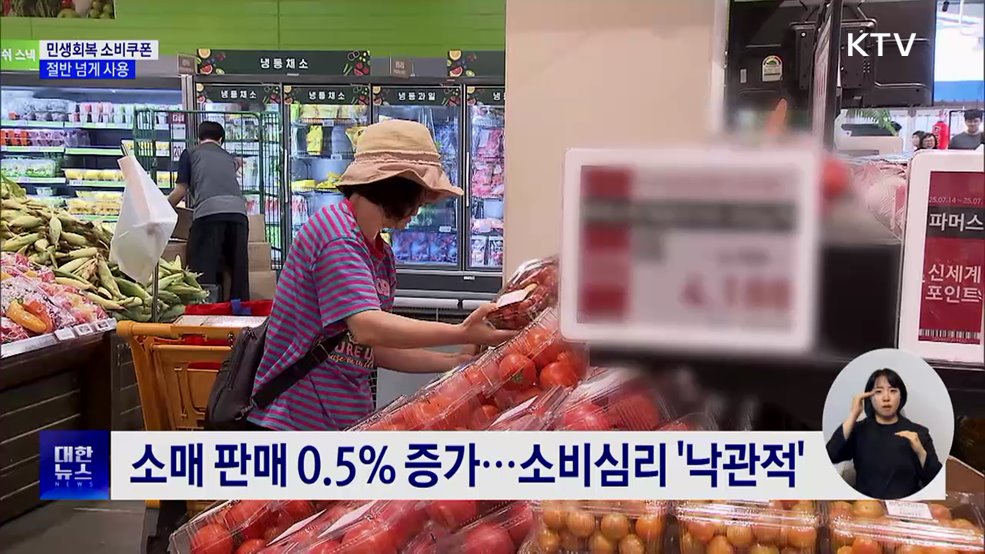 민생회복 소비쿠폰 95% 지급···절반 넘게 사용