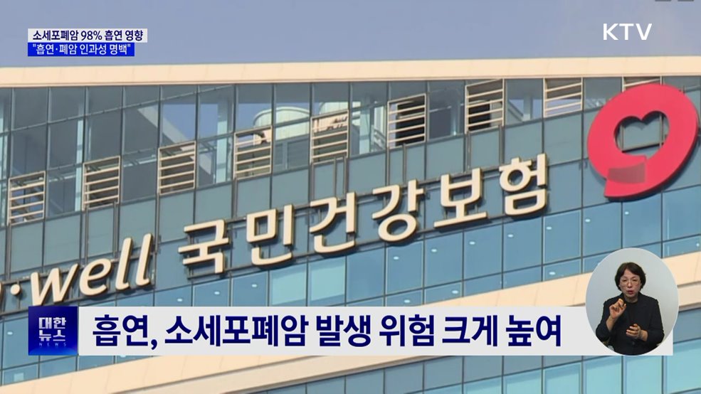 '소세포폐암' 98% 흡연으로 발병···"인과성 명백"