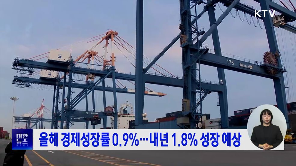올해 경제성장률 0.9%···내년 1.8% 성장 예상