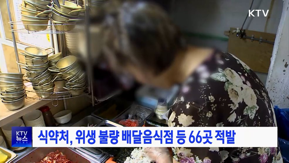 식약처, 위생 불량 배달음식점 등 66곳 적발