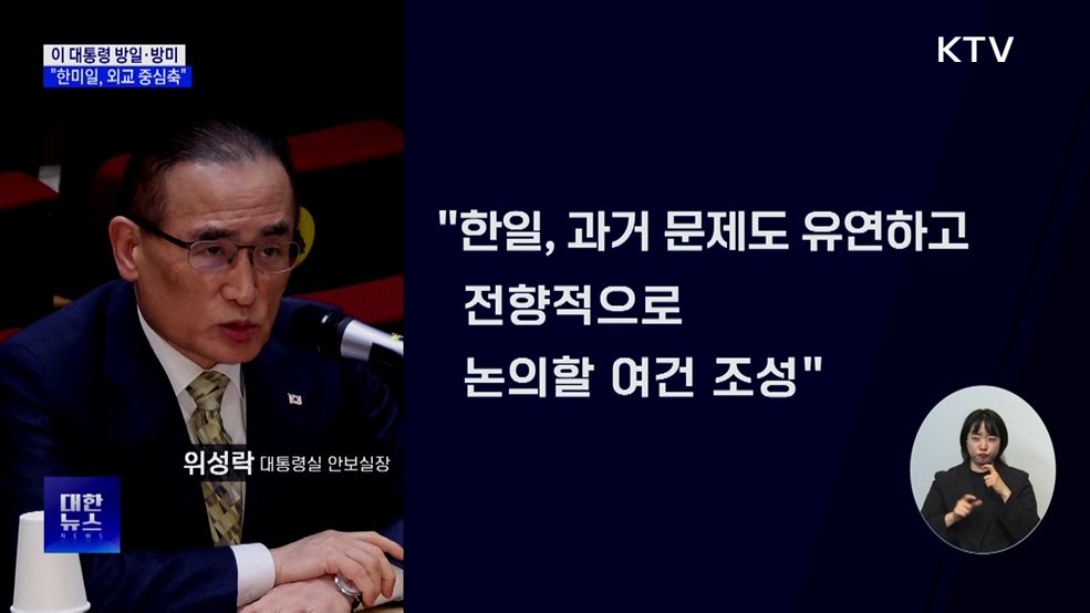 "연쇄 방일·방미 이례적···'한미일'이 외교 중심축"