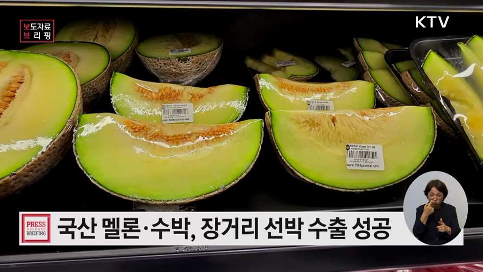 '30일 항해에도 신선' 국산 멜론·수박 두바이 시범 수출 성공