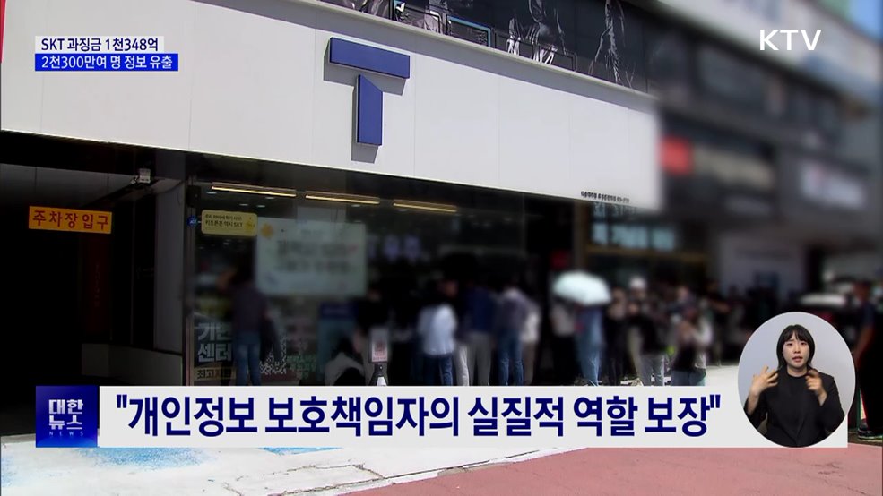 SKT 해킹 사고에 '역대 최대' 과징금 1천348억 원 부과