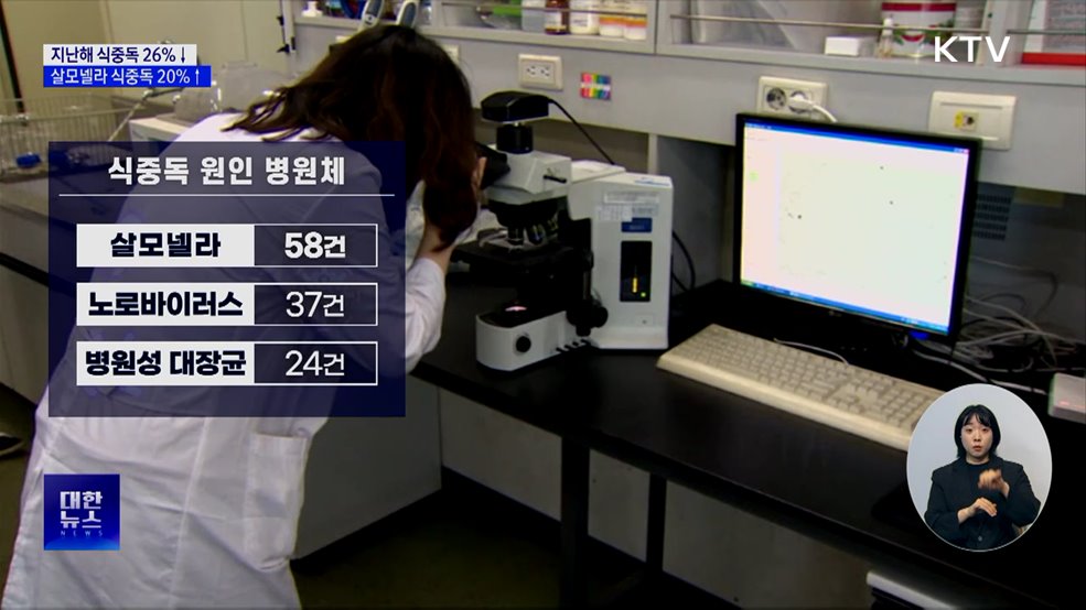 지난해 식중독 26% 감소···살모넬라 식중독은 20% 늘어