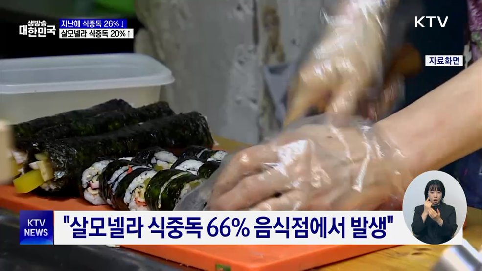 지난해 식중독 26% 감소···살모넬라 식중독은 20% 늘어