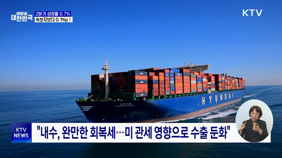 2분기 성장률 0.7%···소비 회복·수출 호조