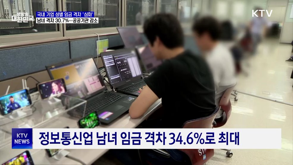국내 기업 남녀 임금격차 30.7% '심화'···공공기관 감소