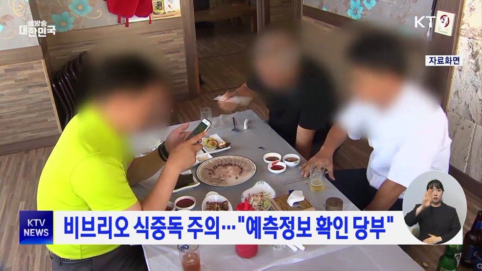 비브리오 식중독 주의···"예측정보 확인 당부"