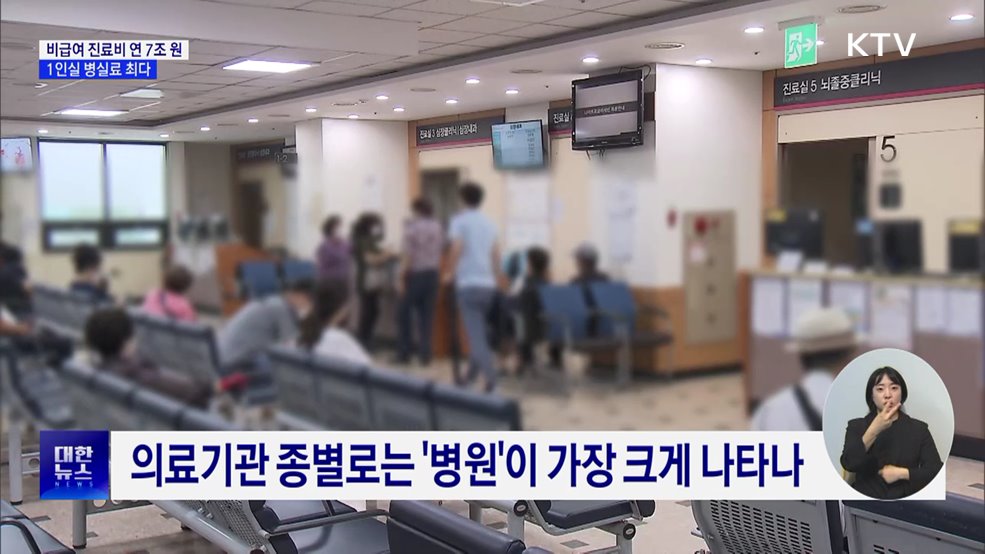 비급여 진료비 연 7조 원···1인실 병실료 최다