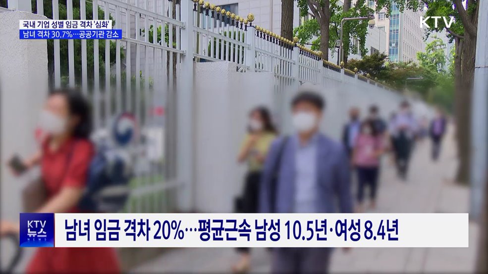 국내 기업 남녀 임금격차 30.7% '심화'···공공기관 감소