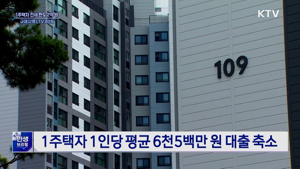 1주택자 전세대출 2억까지···규제지역 LTV 40%로 축소