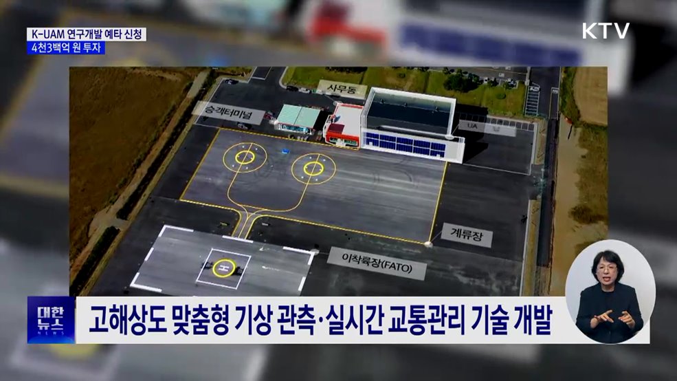 K-UAM 국가연구개발 예타 신청···4천3백억 원 투자