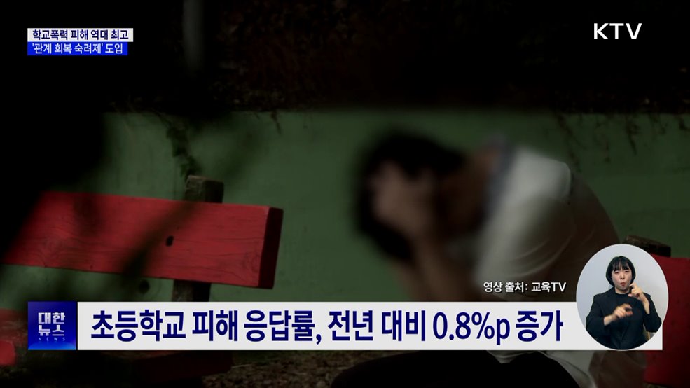학교폭력 피해 응답률 역대 최고···'관계 회복 숙려제' 도입