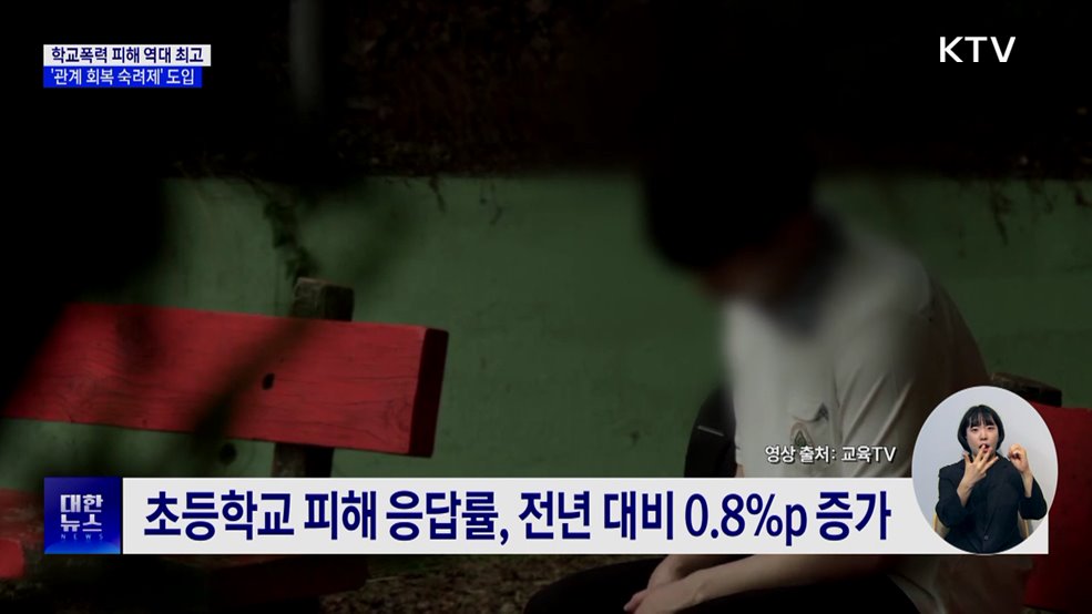 학교폭력 피해 응답률 역대 최고···'관계 회복 숙려제' 도입