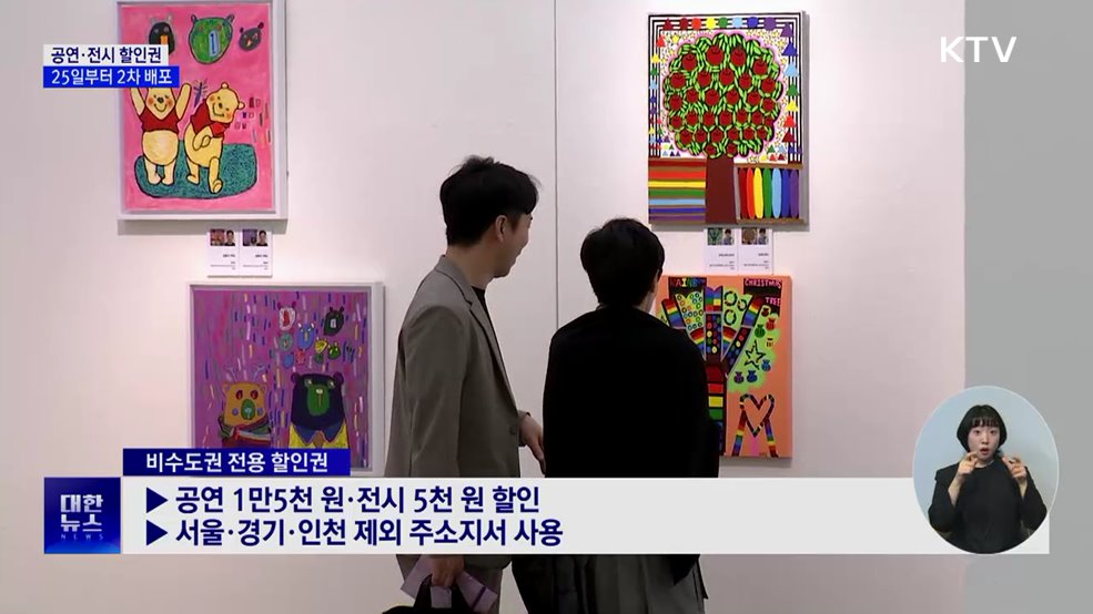 25일부터 공연 1만 원·전시 3천 원 할인권 발급