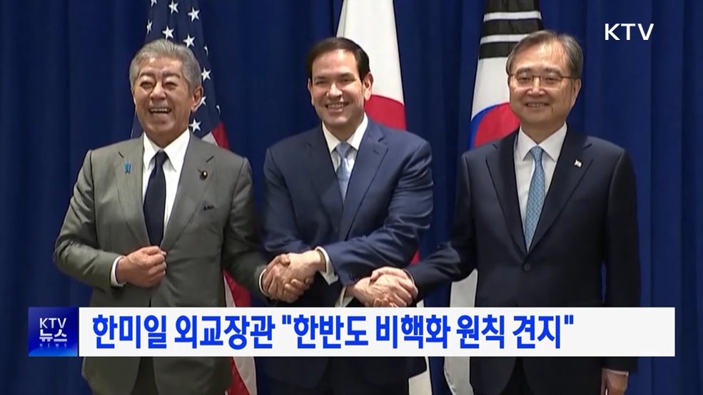 한미일 외교장관 "한반도 비핵화 원칙 견지"