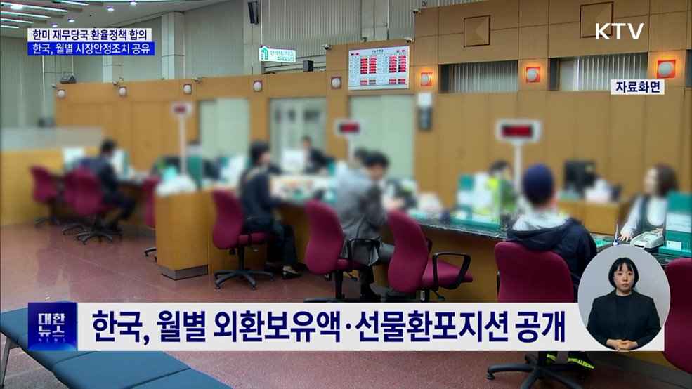 한미 재무당국, 환율정책 합의···월별 시장안정조치 공유