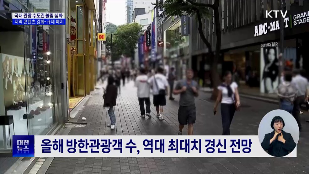 관광객 수도권 쏠림 심화···지역 콘텐츠 강화