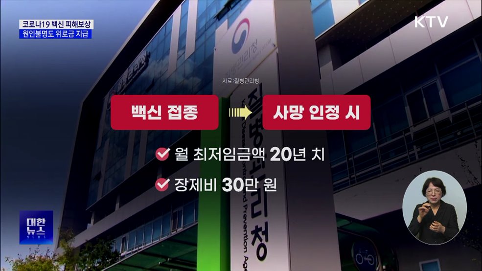 코로나19 백신 피해보상···'원인불명'도 위로금 지급