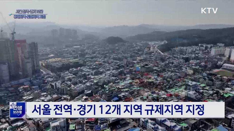 서울 전역·경기 12곳 규제지역·토허구역 지정