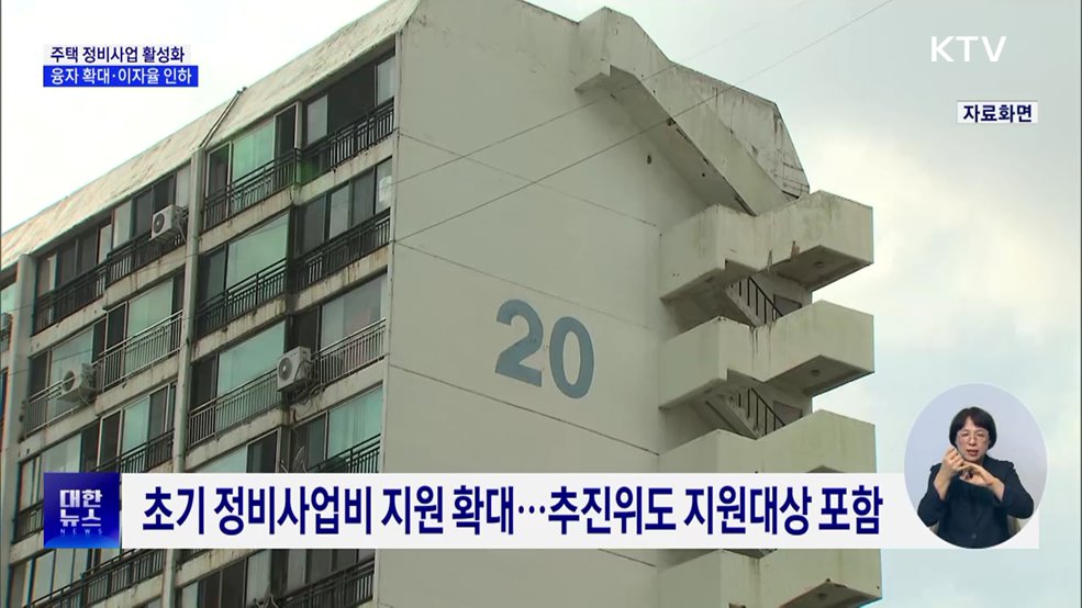 주택 정비사업 활성화···융자 확대·이자율 인하