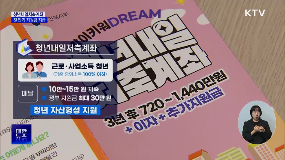 '첫 만기' 청년내일저축계좌···3만3천 명 지원금 지급