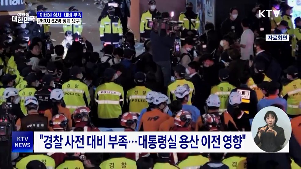 '이태원 참사' 경찰 대비 부족···관련자 62명 징계 요구