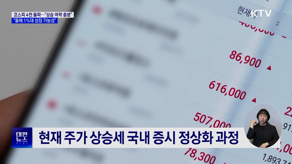"국내 주식 상승 여력 충분···경제 1% 이상 성장"